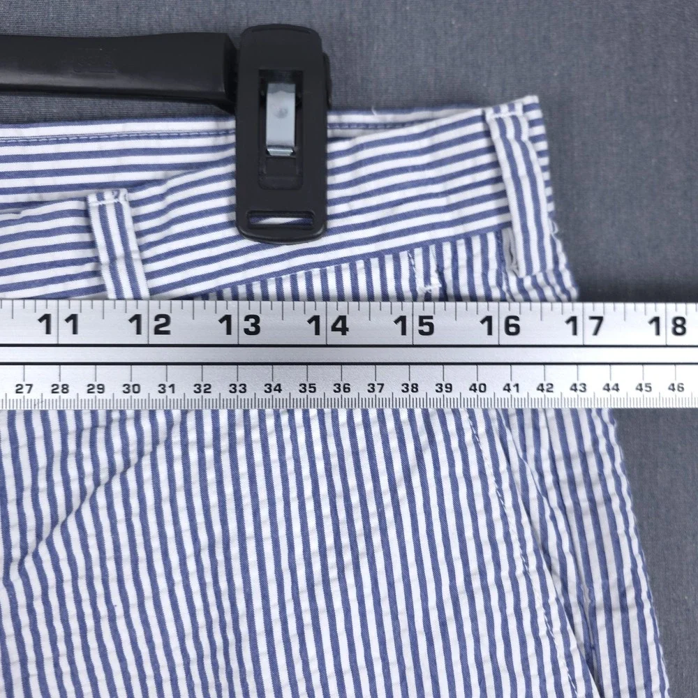 Brooks Brothers Seersucker Shorts Mens 34 (Fits 33x11) Blue White Striped Preppy
